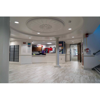 Lobby with view of staff office