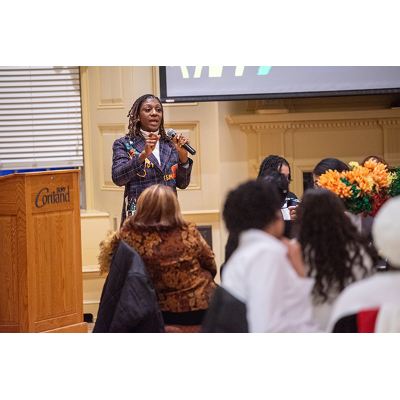 Althea "Faith" Shaw-Hester '88 speaks at DeMond Day