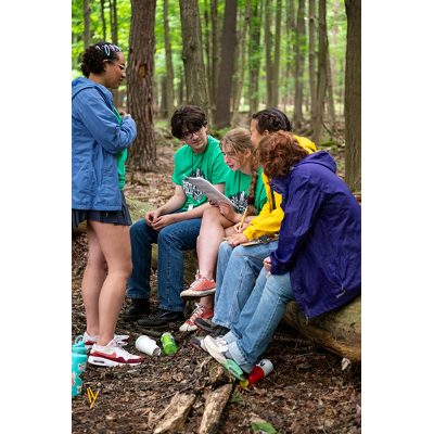 A New York Envirothon 2024 team reviews its findings
