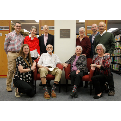 The Fralicks, center, at dedication with family.