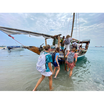 Dhow Boat Embarking — Tanzania
