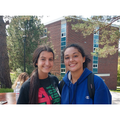 Fall 2019 - two students at the reception