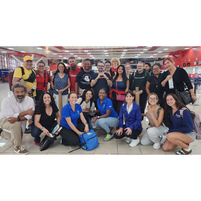 The U.S. cohort and new friends at the airport before leaving Cuba