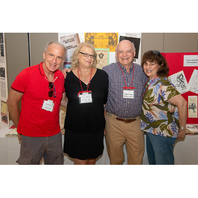 Enjoying concert memorabilia together