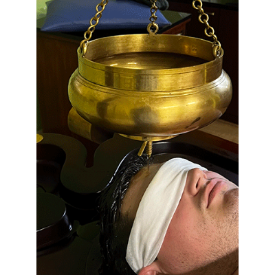 First place Sebastian Nauta Shirodhara Treatment India