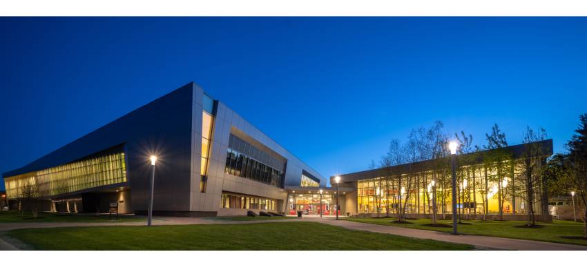Student Life Center at night