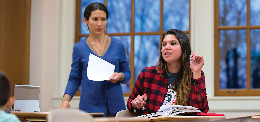 A student speaks in language class