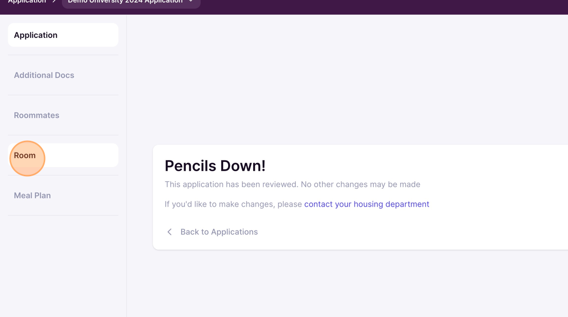 Select Room in the navigation panel on the left
