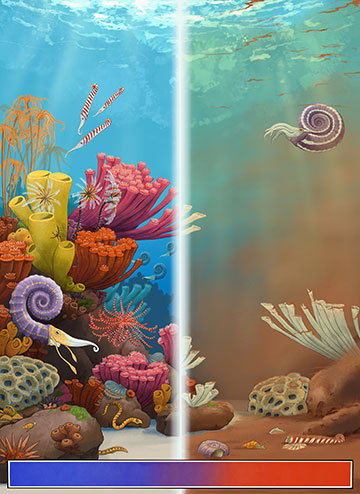 coral and other aquatic life pre- and post-extinction environment