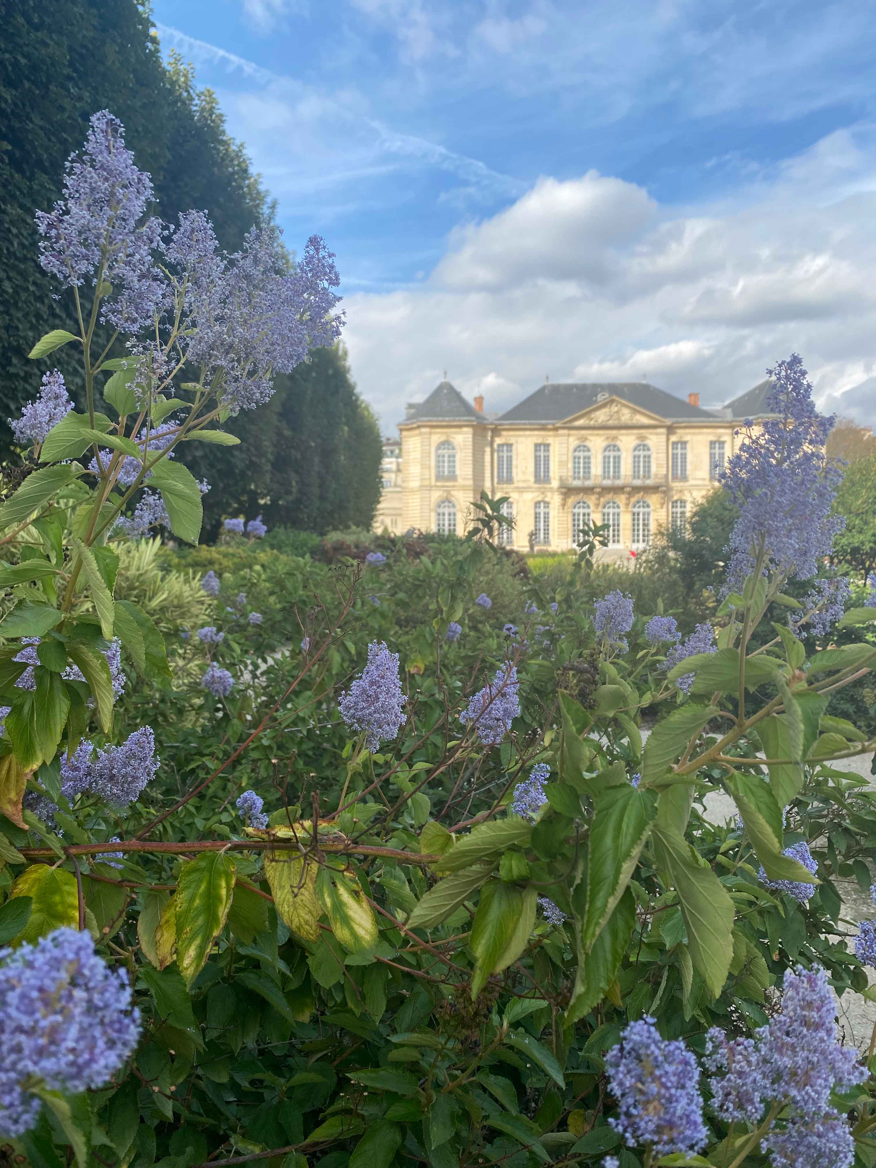 Mus&eacute;e Rodin du Jardin pictured behind flowers