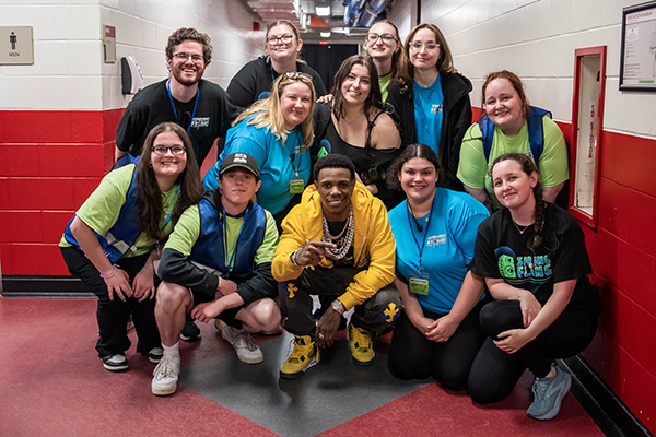 SAB board members pose with A Boogie Wit da Hoodie
