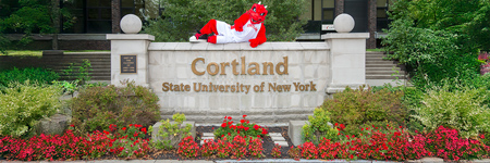 Blaze the dragon on SUNY Cortland sign