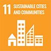 Sustainable Cities graphic with skyline icon