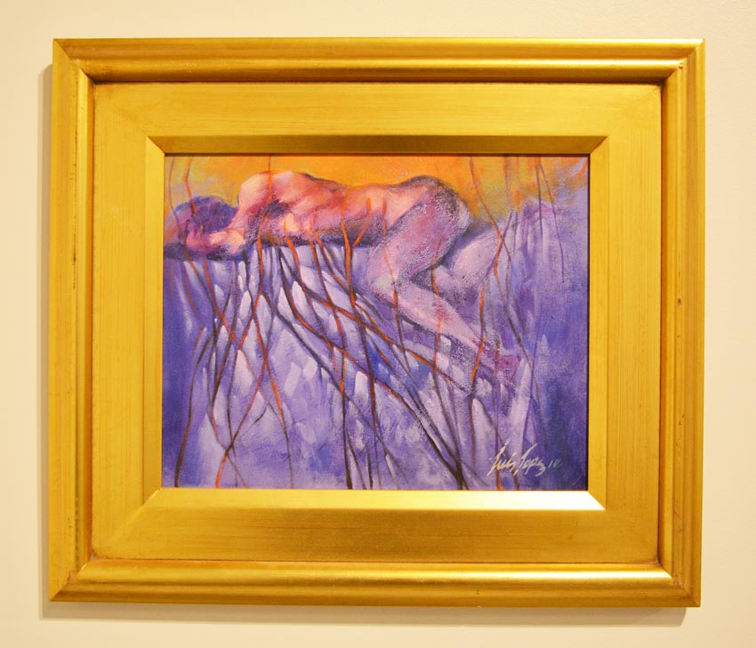 Work by Luis Lopez on display at the Dowd Gallery, SUNY Cortland, as part of the &ldquo;Artists as Collectors&rdquo; exhibition.