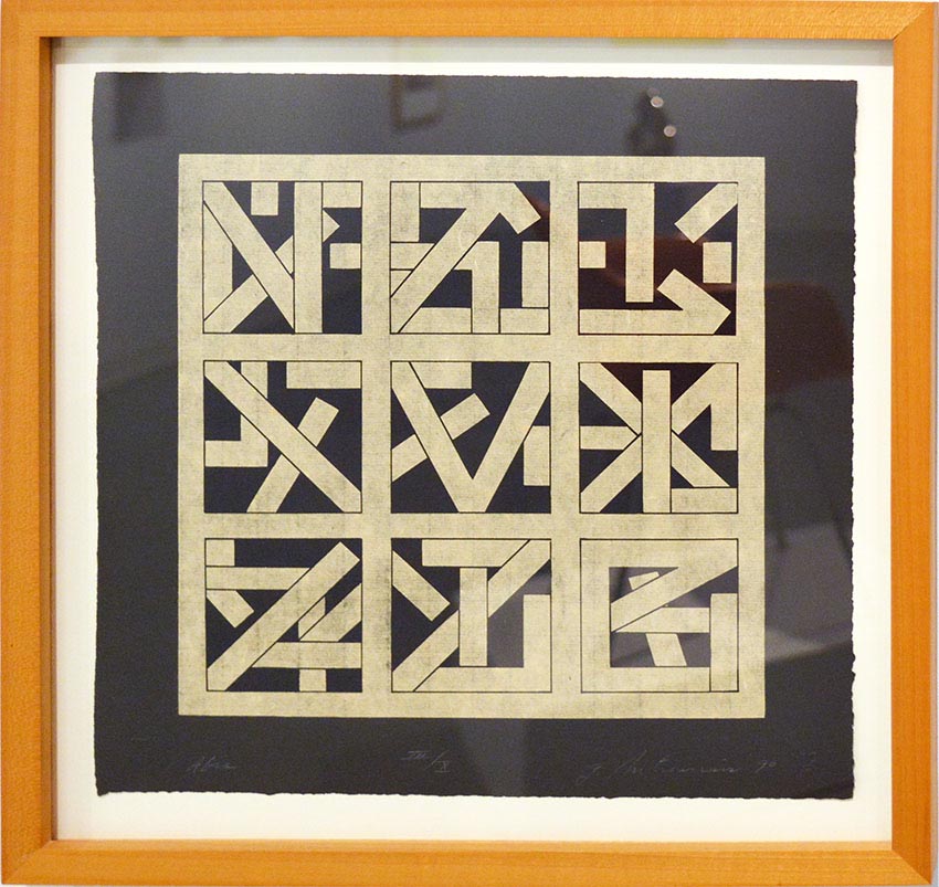 Work by Garo Antreasian on display at the Dowd Gallery, SUNY Cortland, as part of the &ldquo;Artists as Collectors&rdquo; exhibition.