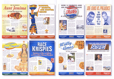 supermarket ads in art exhibit