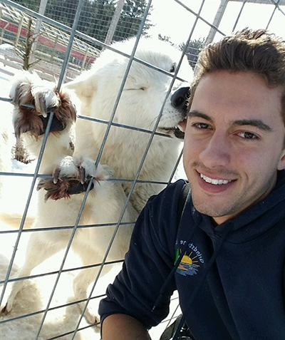 Lucas and Arctic wolf