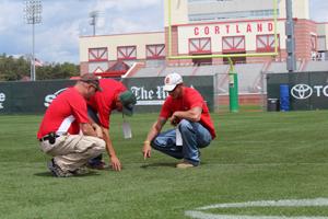 Checking out the turf
