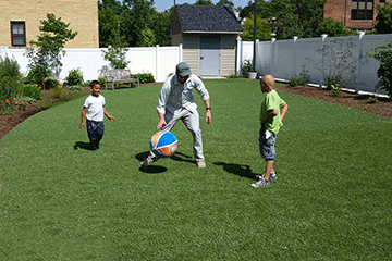 Rosenthal plays with kids