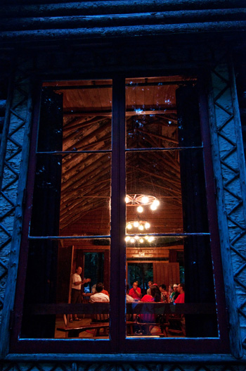 Nighttime in Metcalf Hall