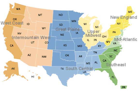 US regions map
