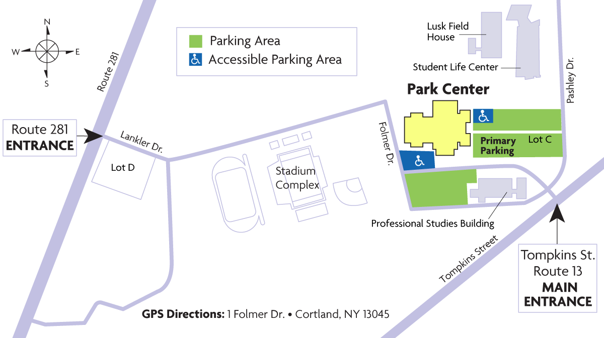 Commencement parking map
