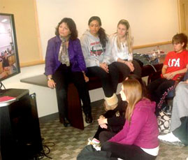 Students engaging in professional development